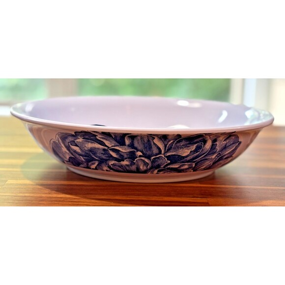 Caskata‎ 100% Melamine Blue Peony 13" Pasta Serving Bowl Nautical Coastal Blue - Picture 2 of 16